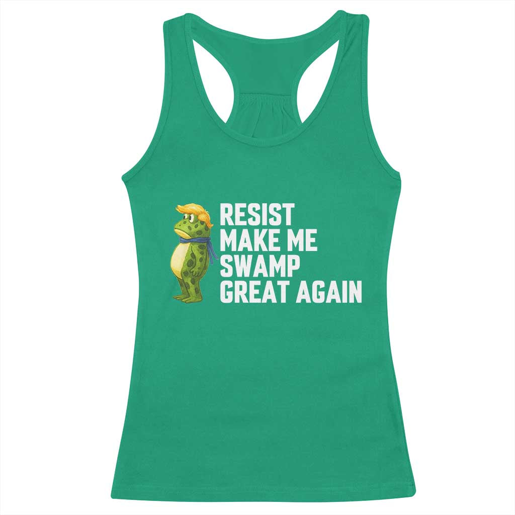 Resist Frog Racerback Tank Top Funny Polittical 2025 Meme TS14 Irish Green Print Your Wear