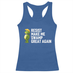 Resist Frog Racerback Tank Top Funny Polittical 2025 Meme TS14 Royal Blue Print Your Wear