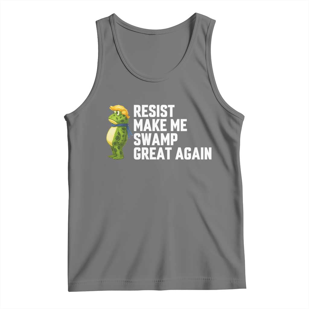Resist Frog Tank Top Funny Polittical 2025 Meme TS14 Black Heather Print Your Wear