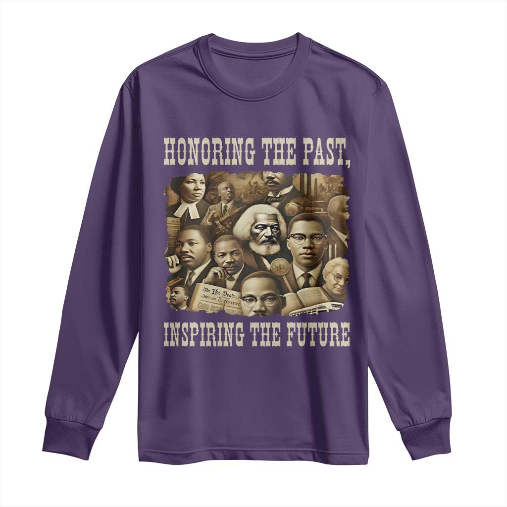 Honoring The Past Inspiring The Future Long Sleeve Shirt Black History Month TS14 Purple Print Your Wear