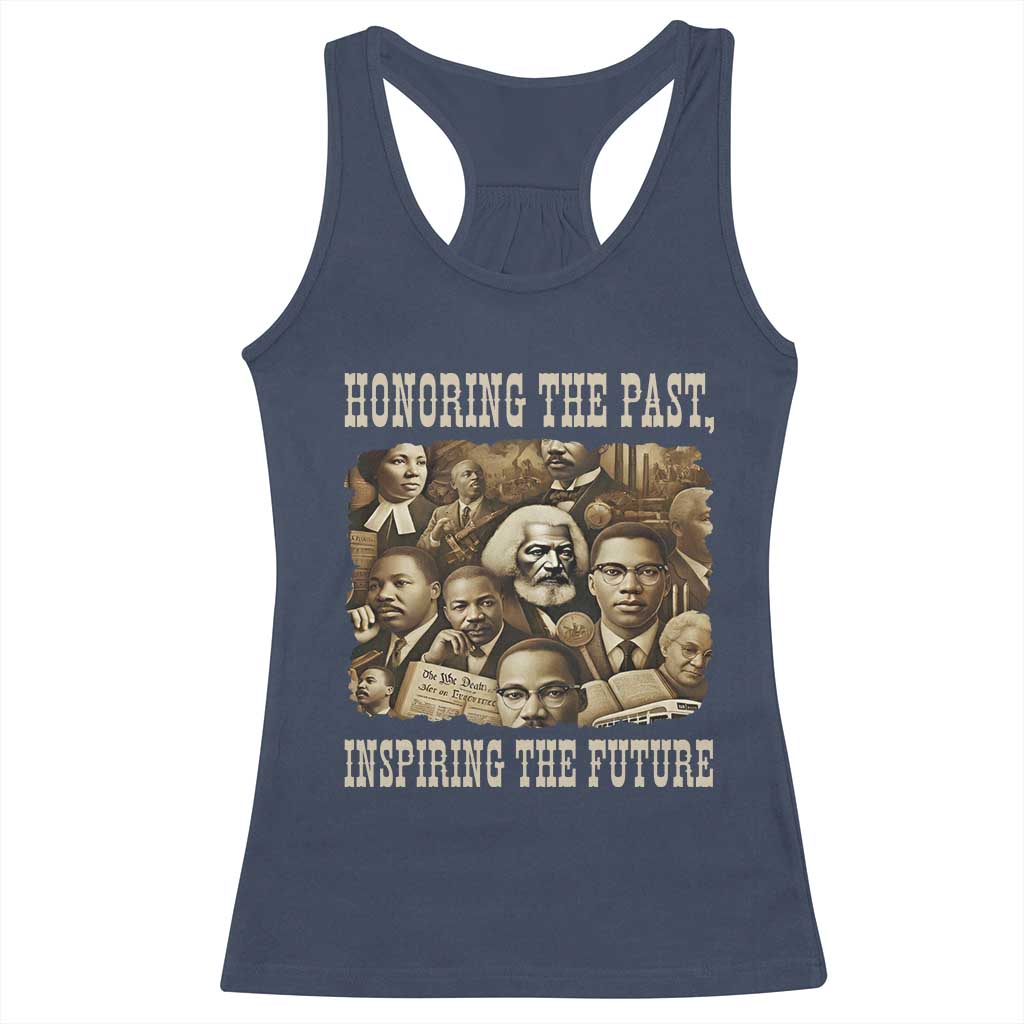 Honoring The Past Inspiring The Future Racerback Tank Top Black History Month TS14 Navy Print Your Wear