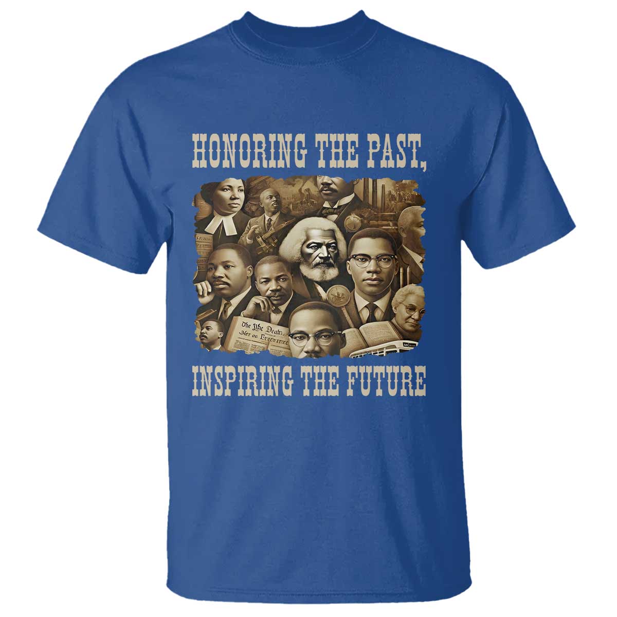 Honoring The Past Inspiring The Future T Shirt Black History Month TS14 Royal Blue Print Your Wear