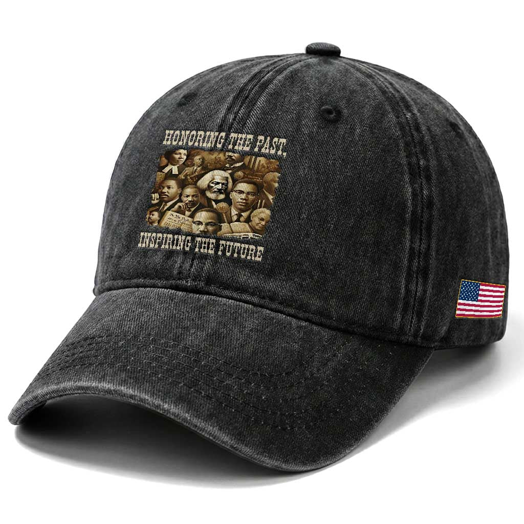 Honoring The Past Inspiring The Future Washed Cotton Baseball Cap Black History Month TS14 Print Your Wear
