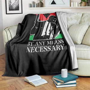 Malcolm X Throw Blanket By Any Means Necessary TS14 Print Your Wear