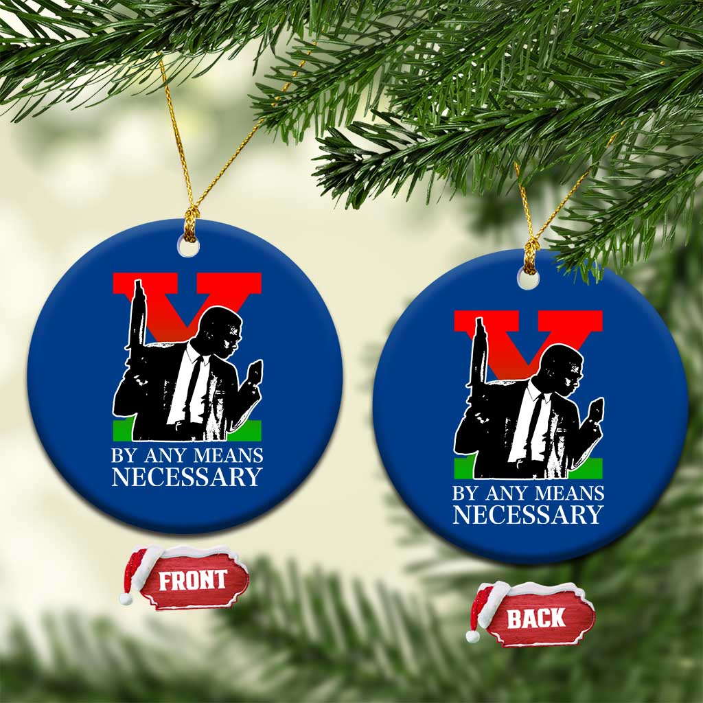 Malcolm X Ceramic Ornament By Any Means Necessary TS14 1pc Blue Print Your Wear