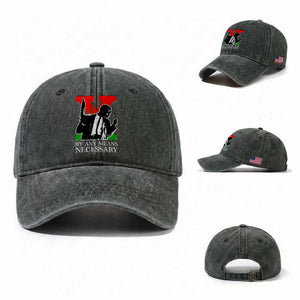 Malcolm X Washed Cotton Baseball Cap By Any Means Necessary TS14 Washed Cap Universal Fit Dark Green Print Your Wear