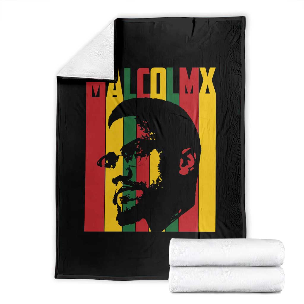 Malcolm X Throw Blanket Pan African Flag Black History TS14 Black Print Your Wear