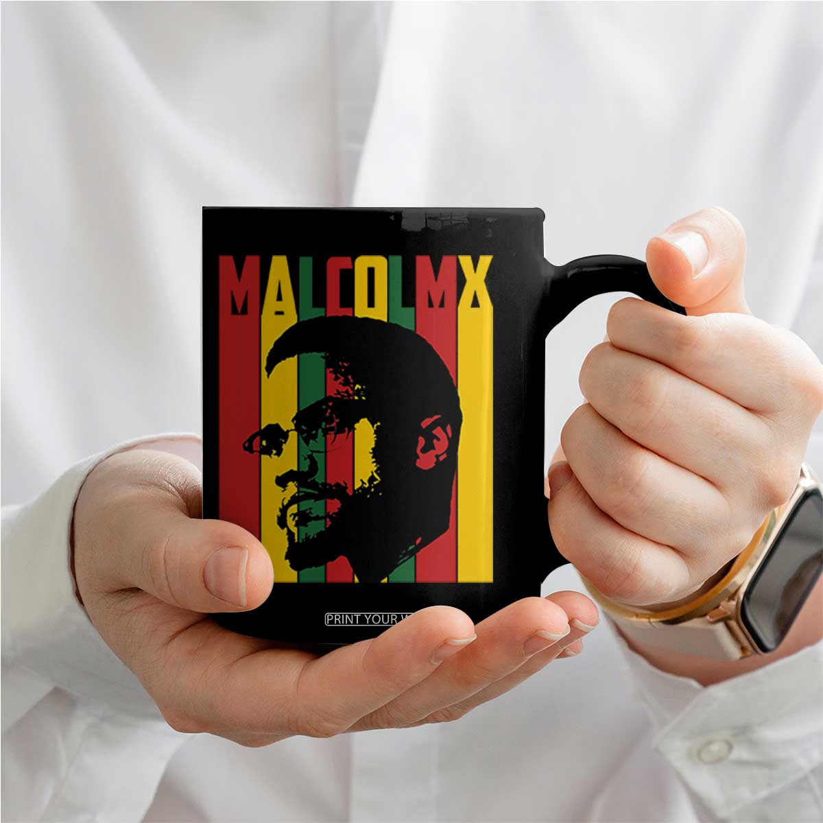 Malcolm X Coffee Mug Pan African Flag Black History TS14 Print Your Wear