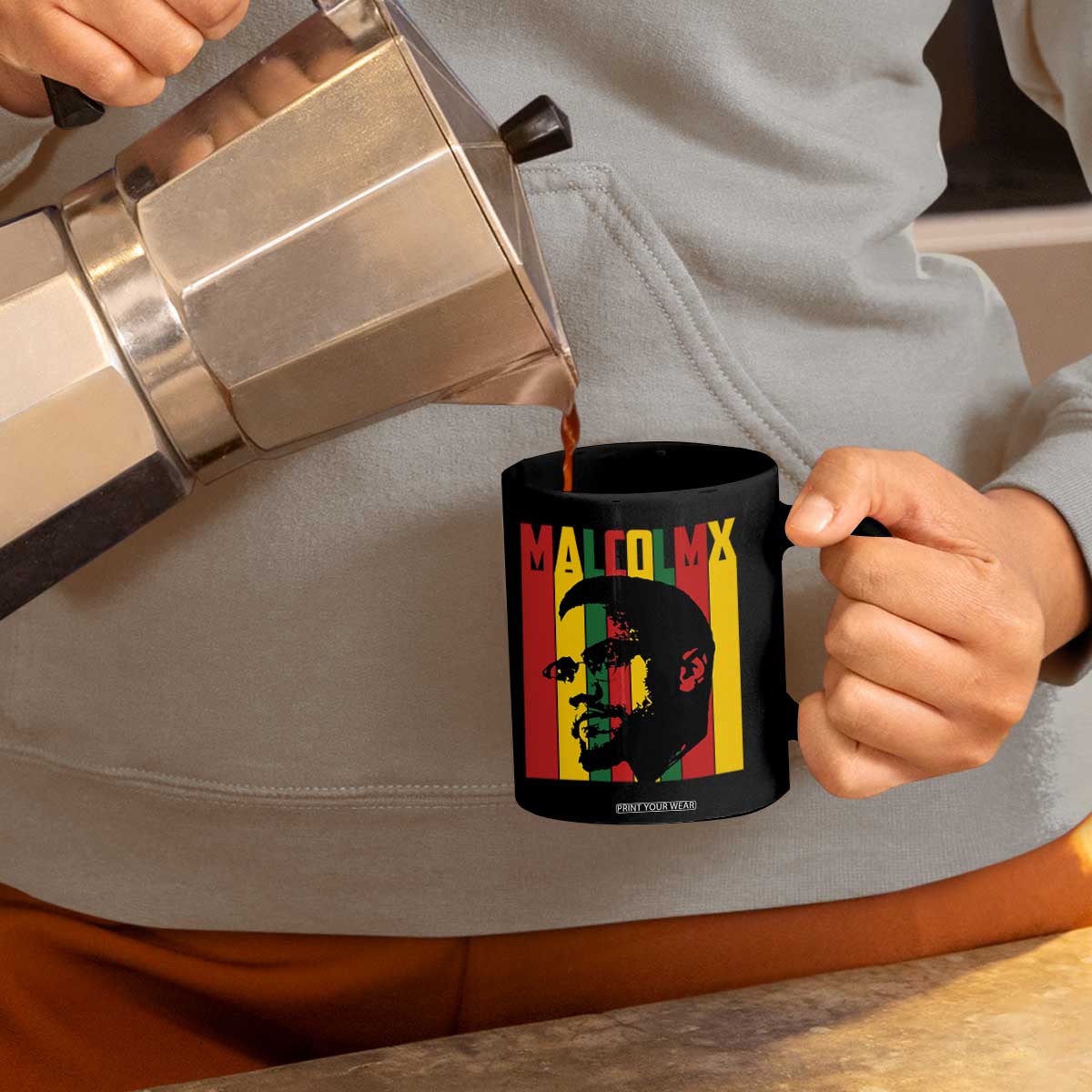 Malcolm X Coffee Mug Pan African Flag Black History TS14 Print Your Wear