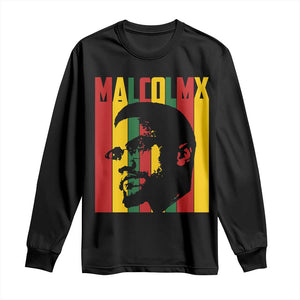 Malcolm X Long Sleeve Shirt Pan African Flag Black History TS14 Black Print Your Wear