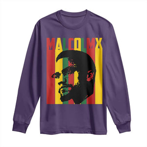 Malcolm X Long Sleeve Shirt Pan African Flag Black History TS14 Purple Print Your Wear