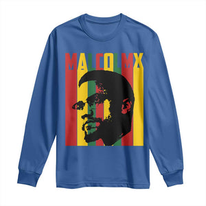 Malcolm X Long Sleeve Shirt Pan African Flag Black History TS14 Royal Blue Print Your Wear