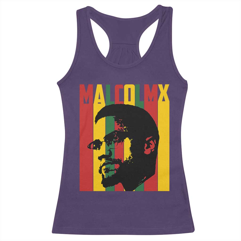 Malcolm X Racerback Tank Top Pan African Flag Black History TS14 Purple Print Your Wear