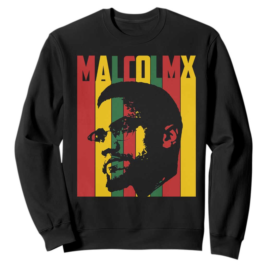 Malcolm X Sweatshirt Pan African Flag Black History TS14 Black Print Your Wear
