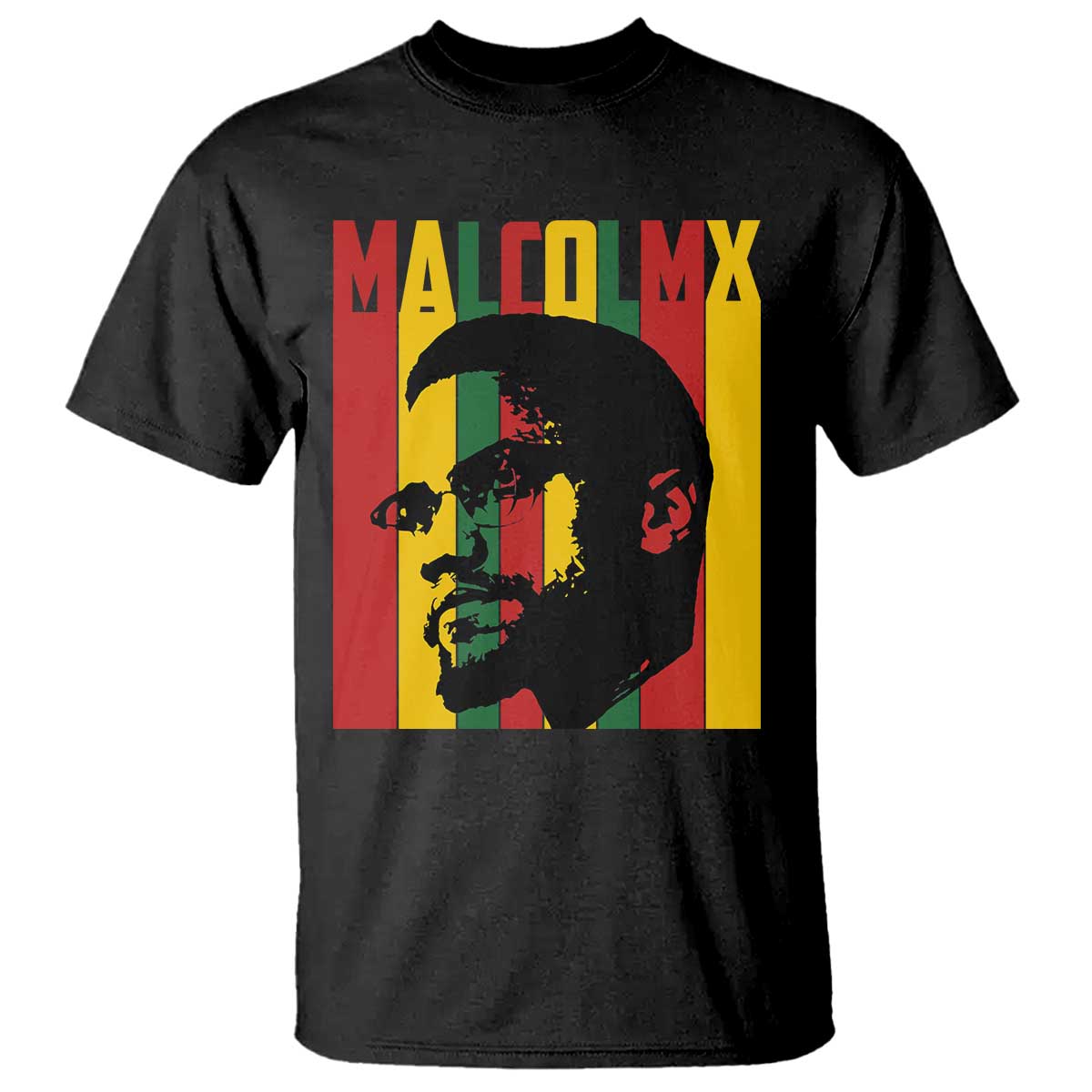 Malcolm X T Shirt Pan African Flag Black History TS14 Black Print Your Wear