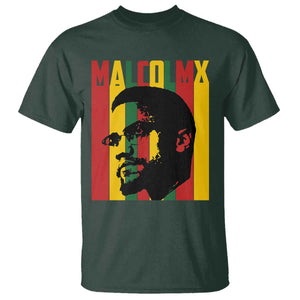 Malcolm X T Shirt Pan African Flag Black History TS14 Dark Forest Green Print Your Wear