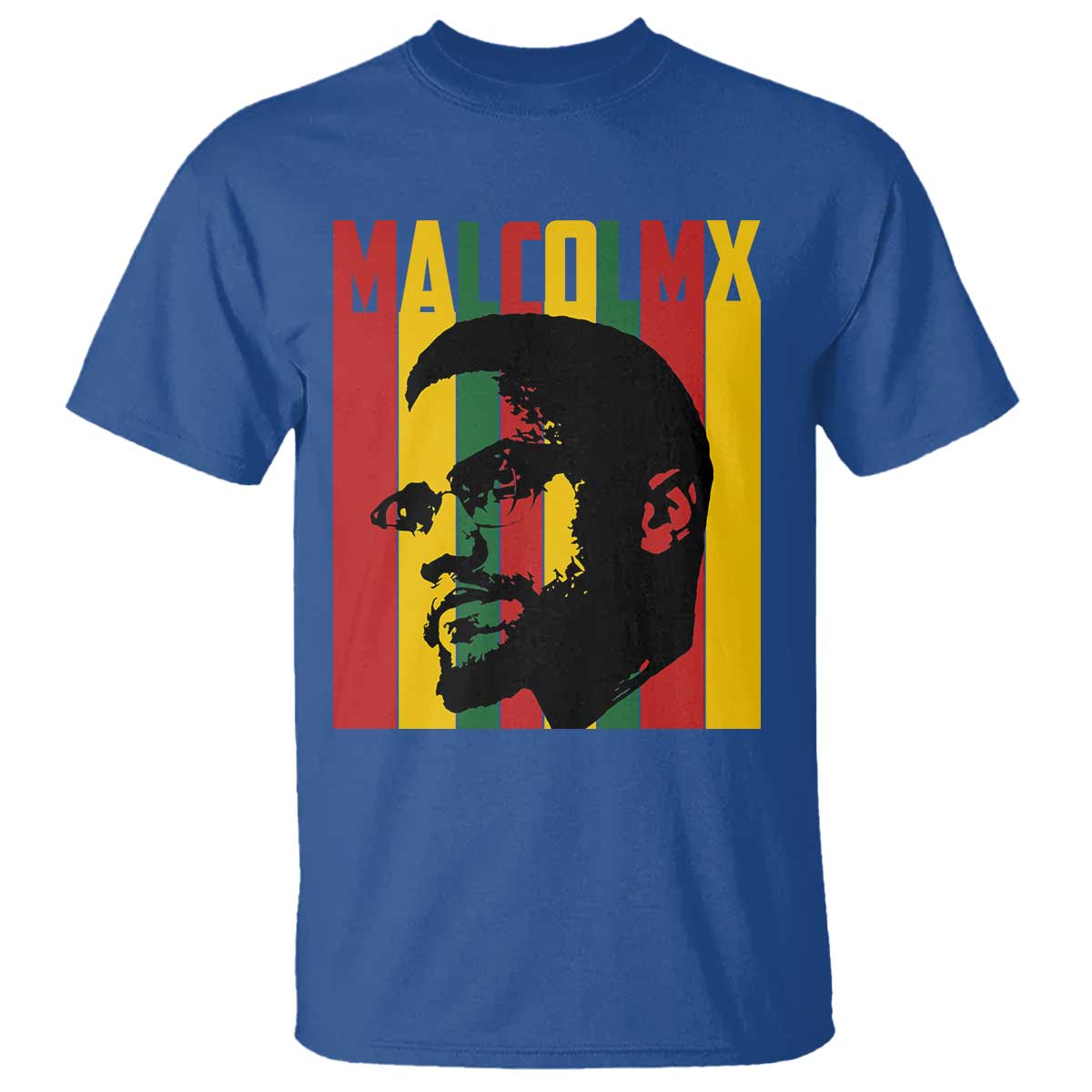 Malcolm X T Shirt Pan African Flag Black History TS14 Royal Blue Print Your Wear