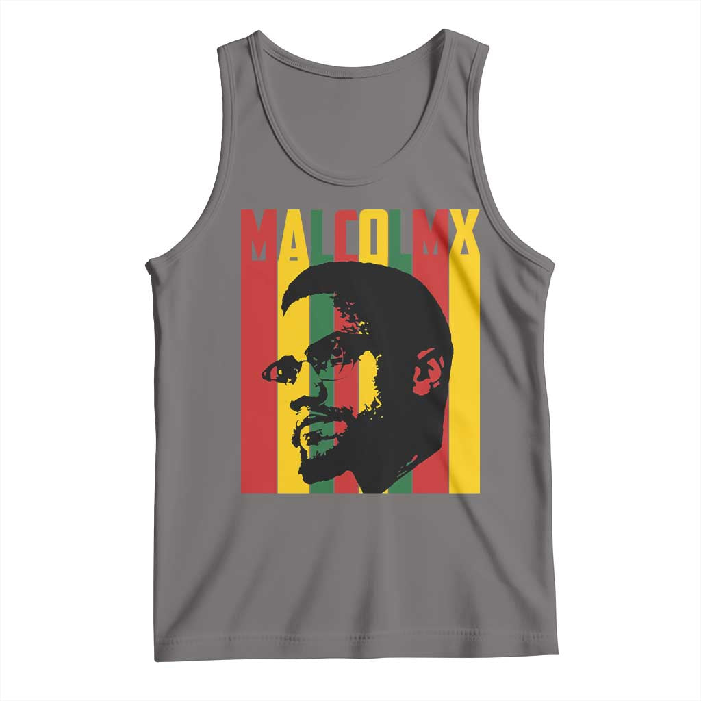 Malcolm X Tank Top Pan African Flag Black History TS14 Deep Heather Print Your Wear