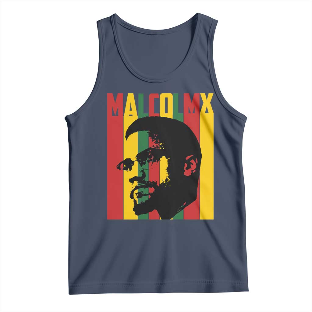 Malcolm X Tank Top Pan African Flag Black History TS14 Navy Print Your Wear
