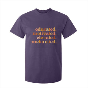 Black Pride Melanin T Shirt For Kid Educated Motivated Elevated Melanated TS14 Purple Print Your Wear