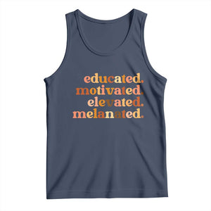 Black Pride Melanin Tank Top Educated Motivated Elevated Melanated TS14 Navy Print Your Wear