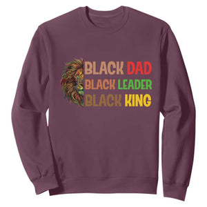 Black Affrican Melanin Sweatshirt Lion Father Day Dad Leader Black King TS14 Maroon Print Your Wear
