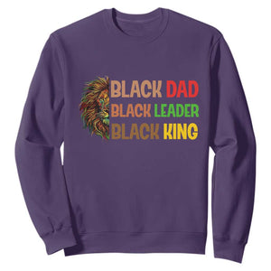 Black Affrican Melanin Sweatshirt Lion Father Day Dad Leader Black King TS14 Purple Print Your Wear