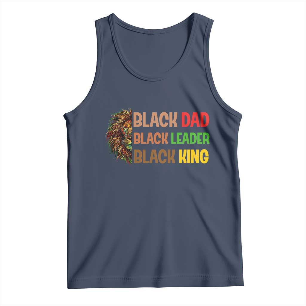 Black Affrican Melanin Tank Top Lion Father Day Dad Leader Black King TS14 Navy Print Your Wear