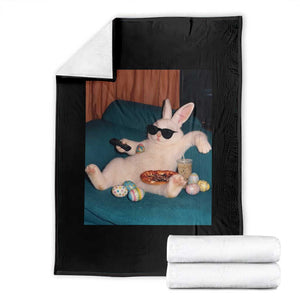 Easter Bunny Iced Coffee Throw Blanket Funny Animal Meme TS14 Black Print Your Wear