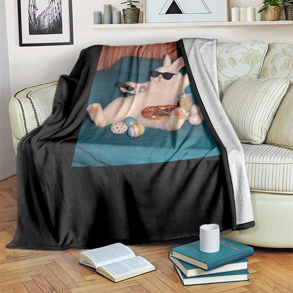 Easter Bunny Iced Coffee Throw Blanket Funny Animal Meme TS14 Print Your Wear