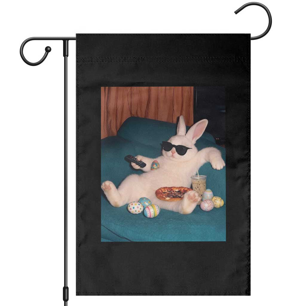 Easter Bunny Iced Coffee Garden Flag Funny Animal Meme TS14 Black Print Your Wear