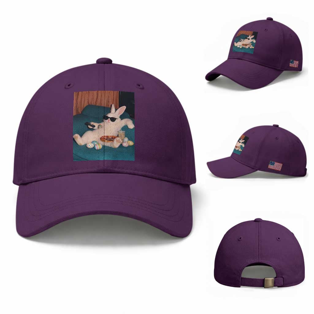 Easter Bunny Iced Coffee Baseball Cap Funny Animal Meme TS14 Baseball Cap Universal Fit Purple Print Your Wear