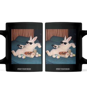 Easter Bunny Iced Coffee Coffee Mug Funny Animal Meme TS14 Black Print Your Wear
