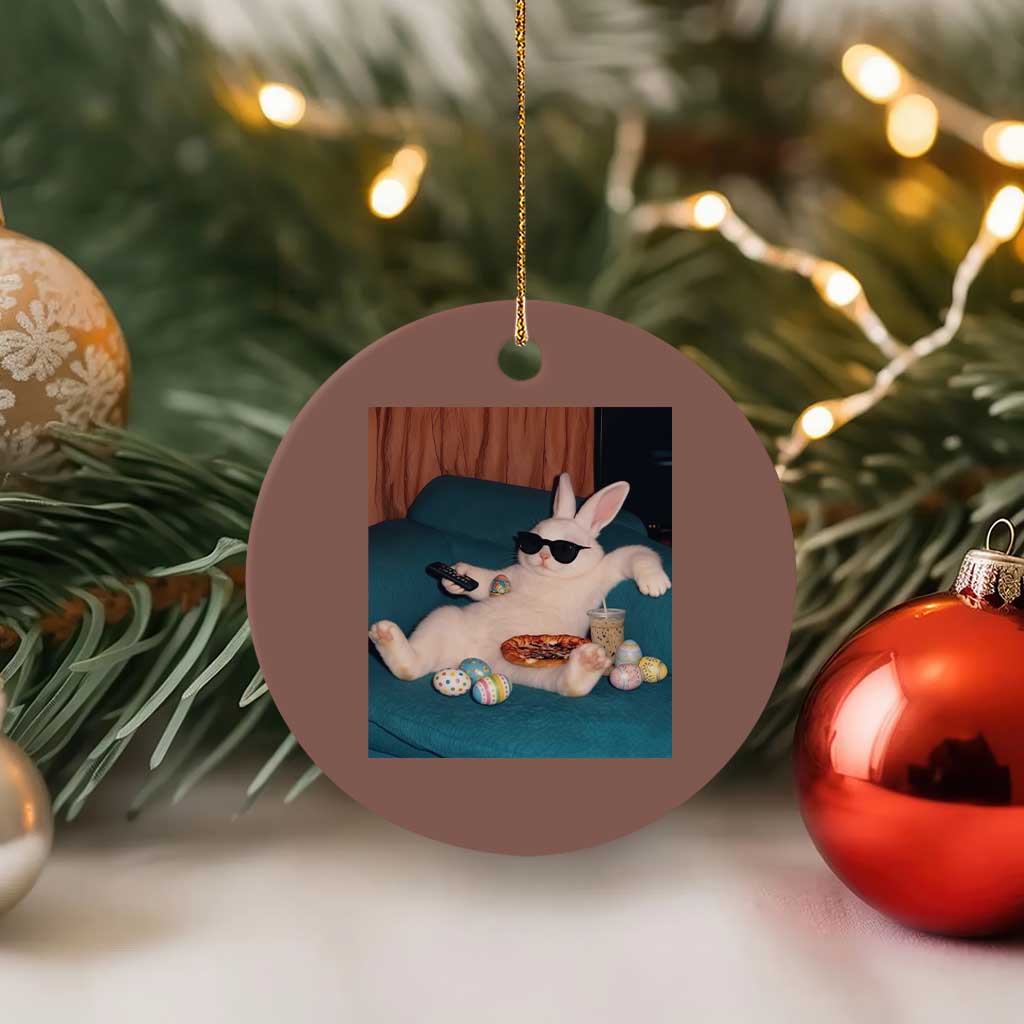 Easter Bunny Iced Coffee Ceramic Ornament Funny Animal Meme TS14 1pc Mocha Print Your Wear