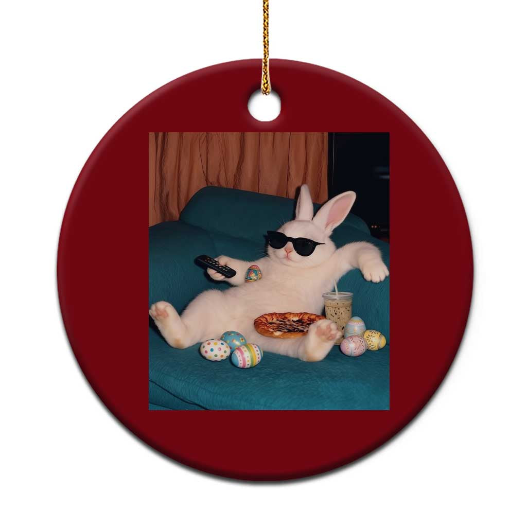 Easter Bunny Iced Coffee Ceramic Ornament Funny Animal Meme TS14 1pc Red Print Your Wear