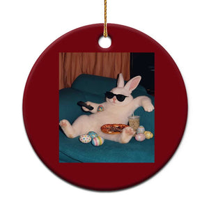 Easter Bunny Iced Coffee Ceramic Ornament Funny Animal Meme TS14 1pc Red Print Your Wear