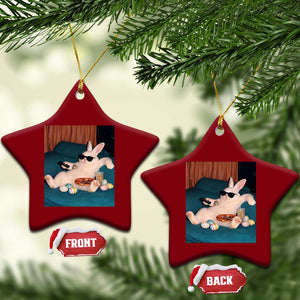 Easter Bunny Iced Coffee Ceramic Ornament Funny Animal Meme TS14 Print Your Wear
