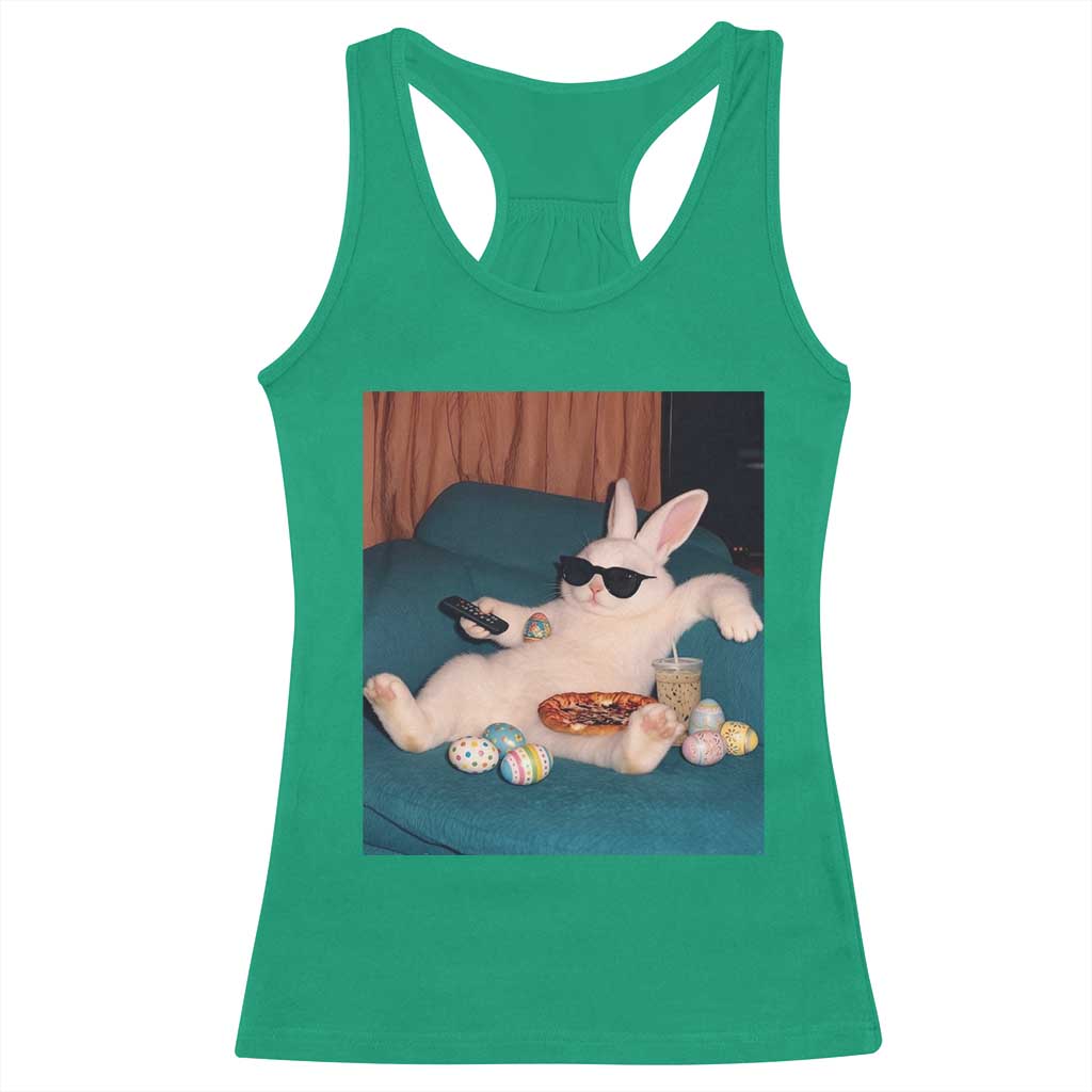Easter Bunny Iced Coffee Racerback Tank Top Funny Animal Meme TS14 Irish Green Print Your Wear