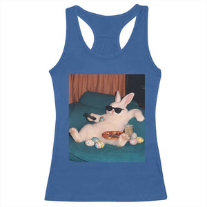 Easter Bunny Iced Coffee Racerback Tank Top Funny Animal Meme TS14 Royal Blue Print Your Wear