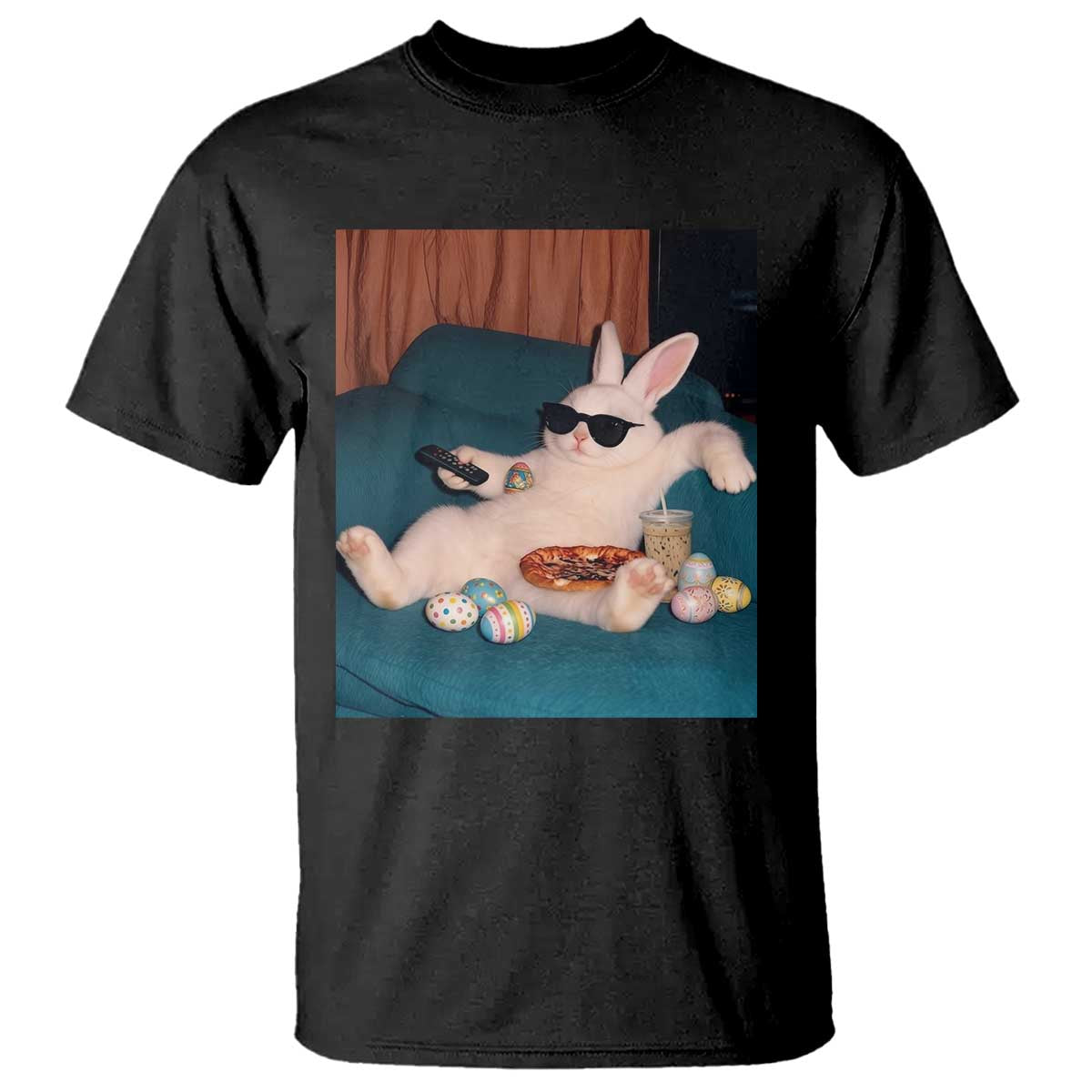 Easter Bunny Iced Coffee T Shirt Funny Animal Meme TS14 Black Print Your Wear