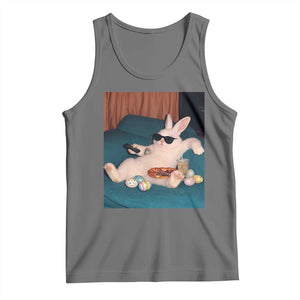 Easter Bunny Iced Coffee Tank Top Funny Animal Meme TS14 Black Heather Print Your Wear