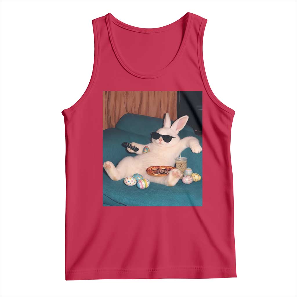 Easter Bunny Iced Coffee Tank Top Funny Animal Meme TS14 Red Print Your Wear