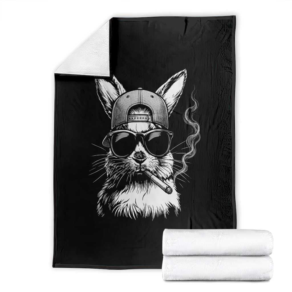 Funny Easter Bunny Smoking Meme Throw Blanket TS14 Black Print Your Wear