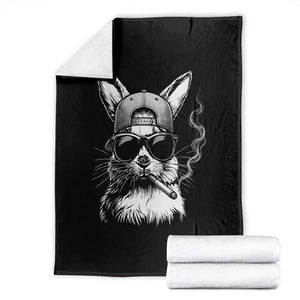Funny Easter Bunny Smoking Meme Throw Blanket TS14 Black Print Your Wear