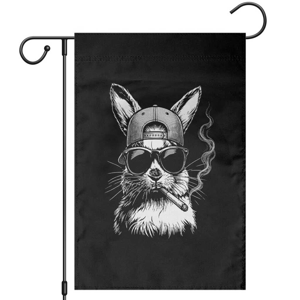 Funny Easter Bunny Smoking Meme Garden Flag TS14 Black Print Your Wear