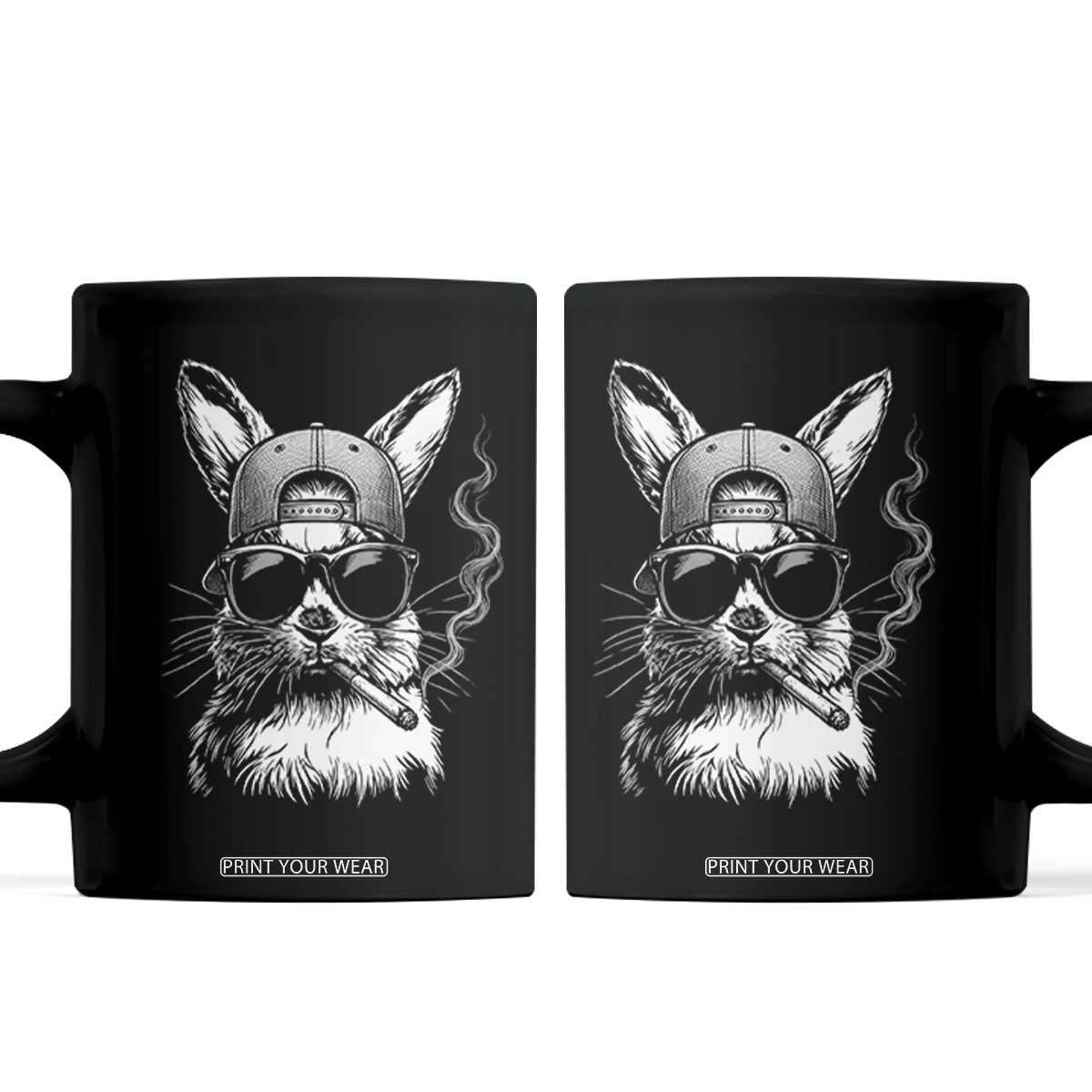 Funny Easter Bunny Smoking Meme Coffee Mug TS14 Black Print Your Wear