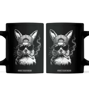 Funny Easter Bunny Smoking Meme Coffee Mug TS14 Black Print Your Wear