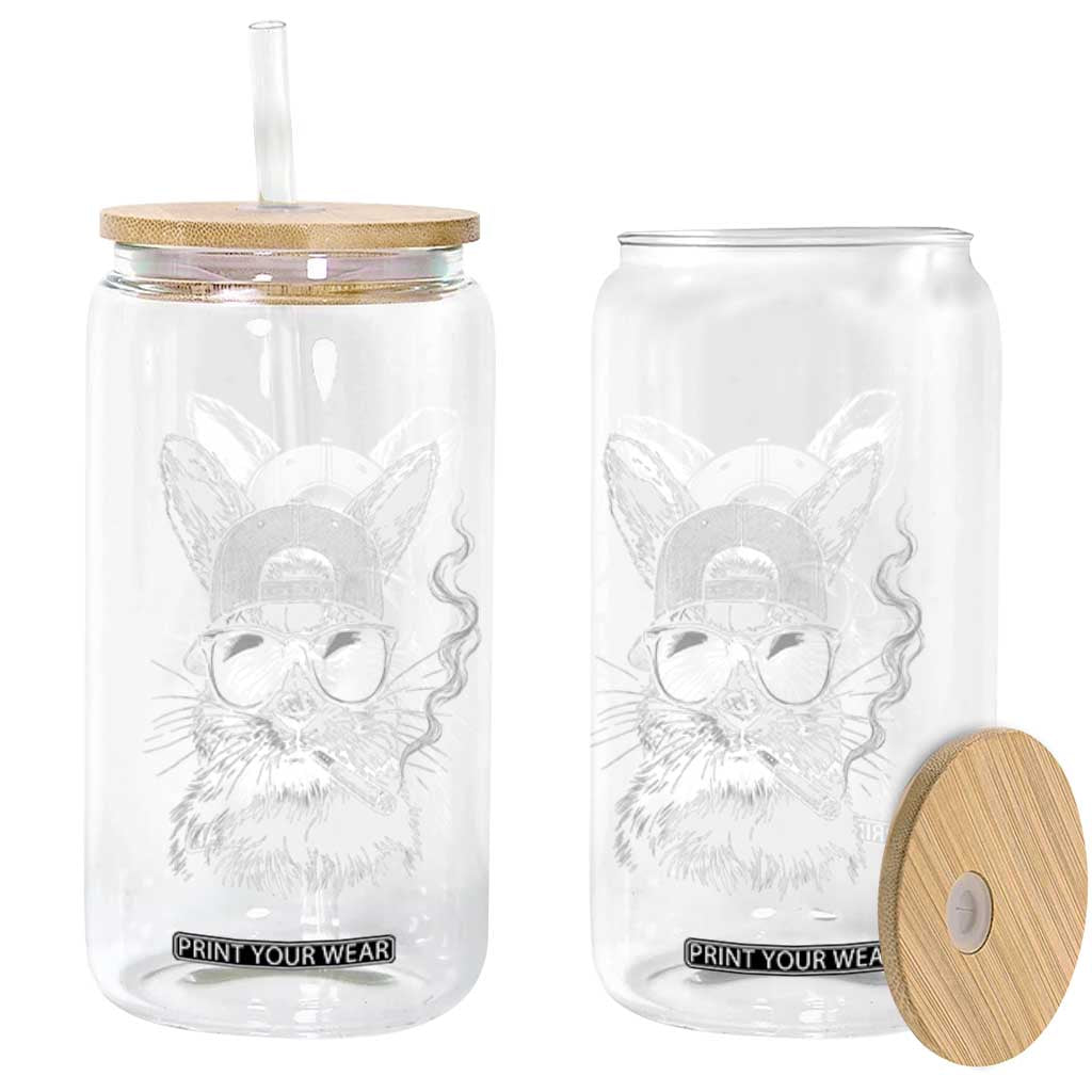 Funny Easter Bunny Smoking Meme Glass Can TS14 Print Your Wear