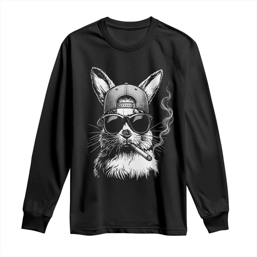 Funny Easter Bunny Smoking Meme Long Sleeve Shirt TS14 Black Print Your Wear
