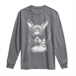 Funny Easter Bunny Smoking Meme Long Sleeve Shirt TS14 Charcoal Print Your Wear